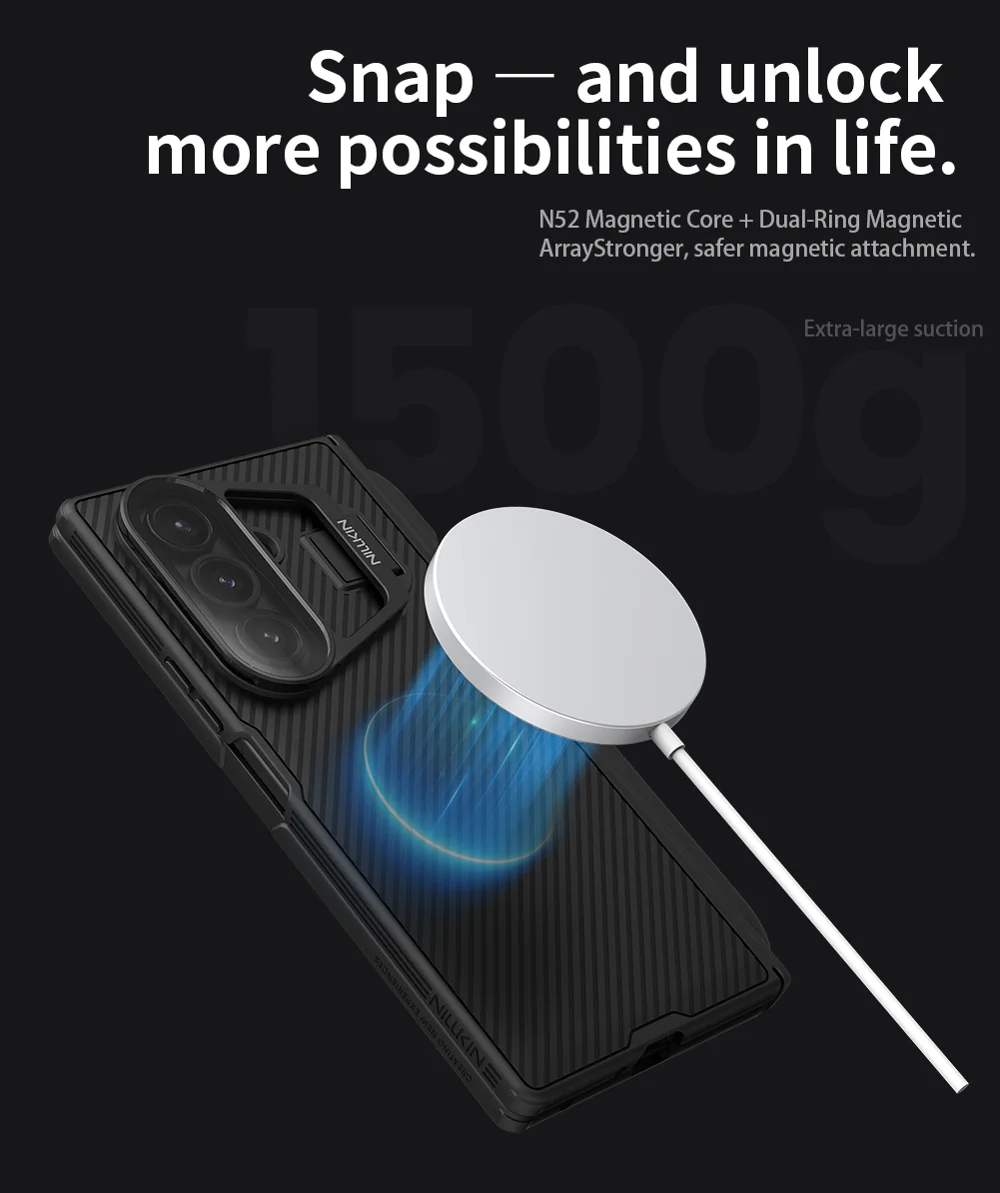 NILLKIN CamShield Prop Magnetic Series For Samsung Galaxy Z Fold7 5G Case PC Phone Cover with Clear Camera Lid  /  Stylus Pen-Cellmalls