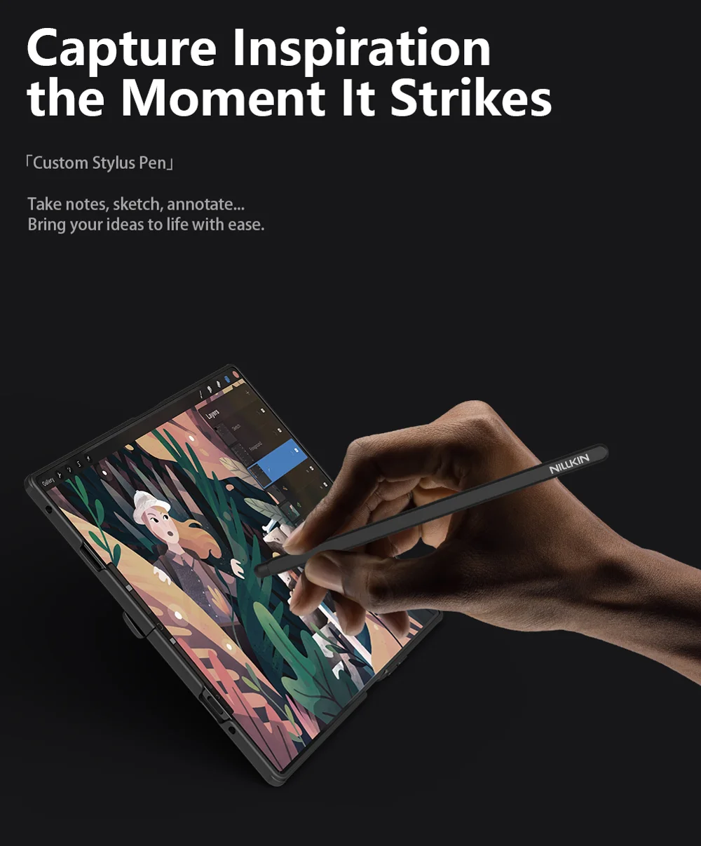 NILLKIN CamShield Prop Magnetic Series For Samsung Galaxy Z Fold7 5G Case PC Phone Cover with Clear Camera Lid  /  Stylus Pen-Cellmalls