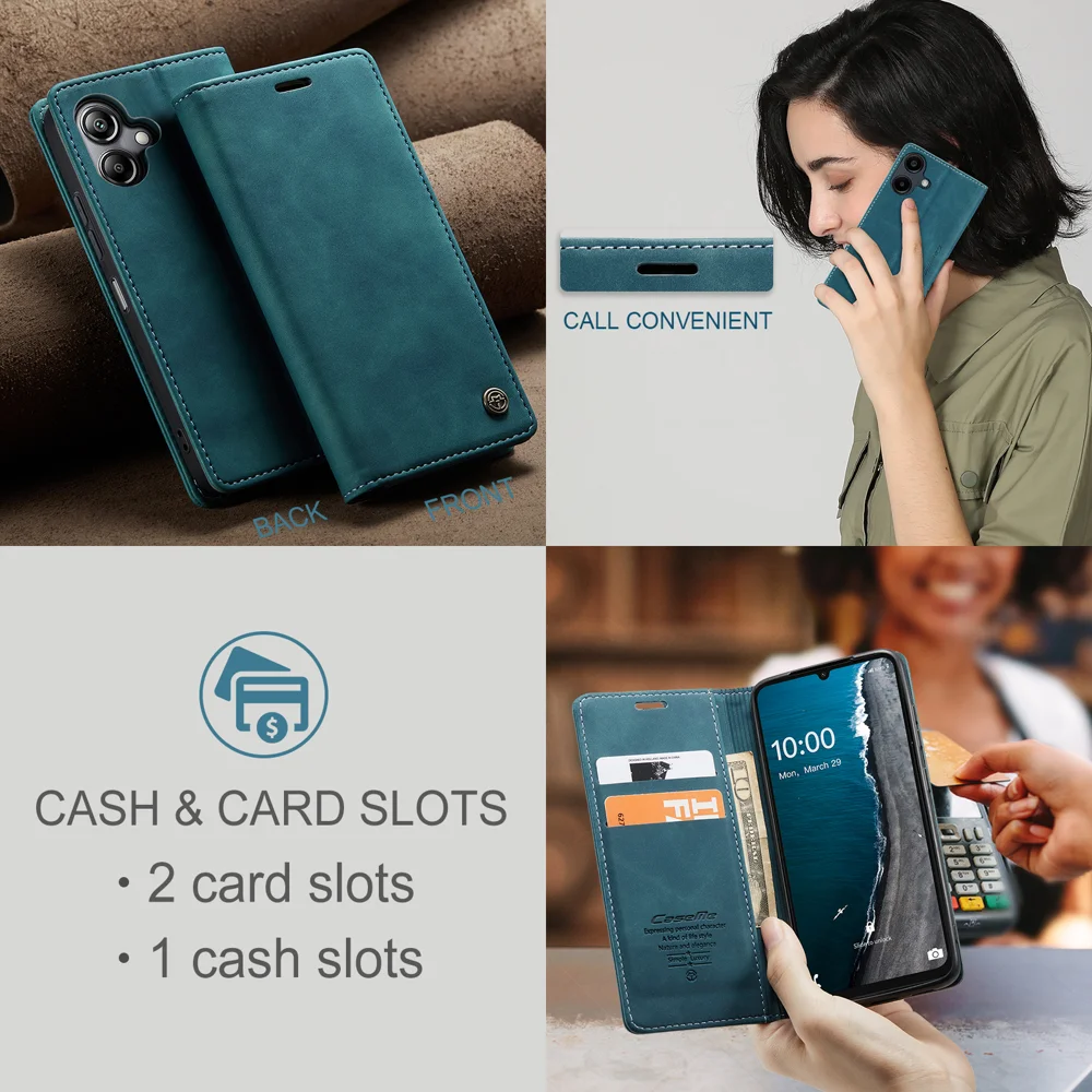 For Samsung Galaxy A07 4G / A06 4G / A06 5G Wallet Case CASEME 013 Series PU Leather Phone Cover Stand - Brown-Cellmalls