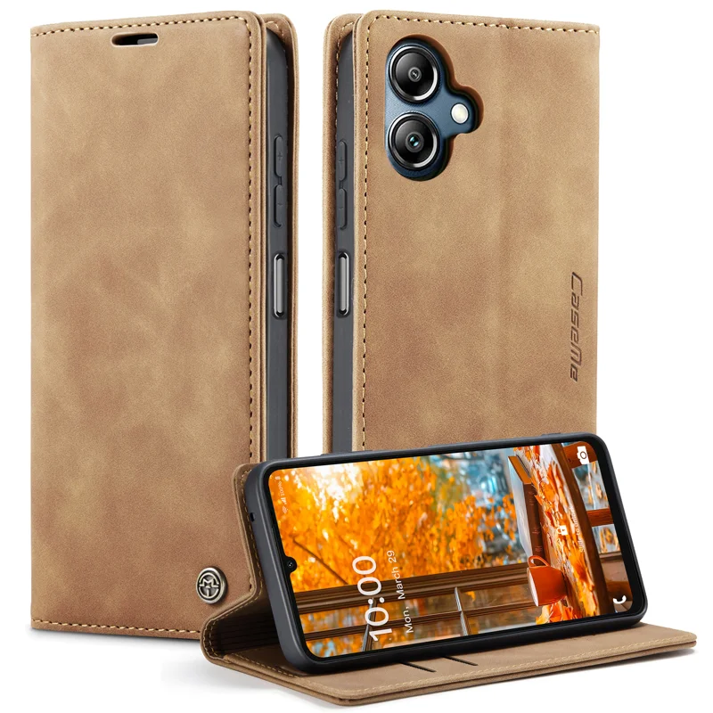 For Samsung Galaxy A07 4G / A06 4G / A06 5G Wallet Case CASEME 013 Series PU Leather Phone Cover Stand - Brown-Cellmalls