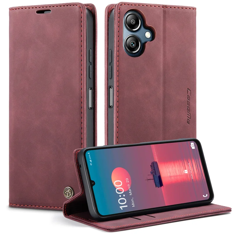 For Samsung Galaxy A07 4G / A06 4G / A06 5G Wallet Case CASEME 013 Series PU Leather Phone Cover Stand - Brown-Cellmalls