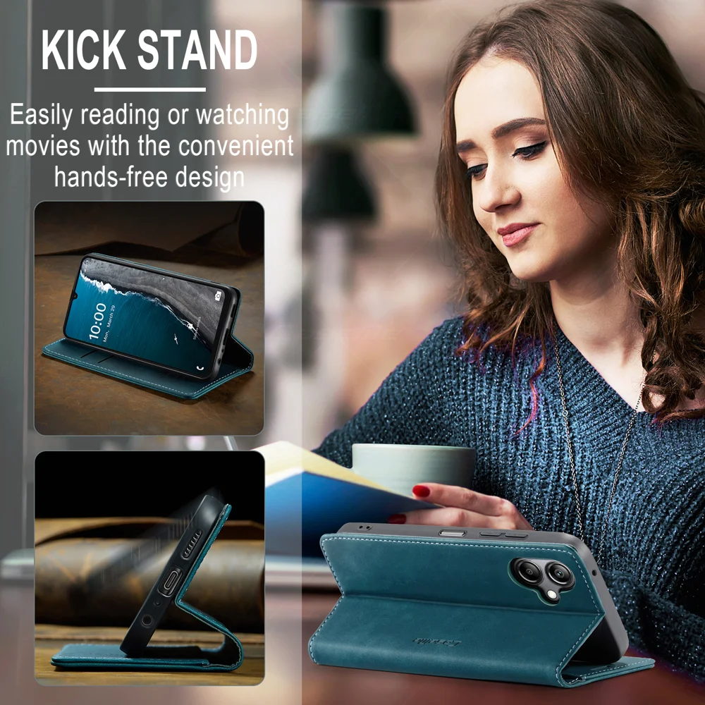 For Samsung Galaxy A07 4G / A06 4G / A06 5G Wallet Case CASEME 013 Series PU Leather Phone Cover Stand - Brown-Cellmalls