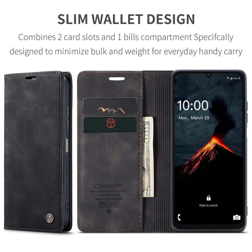 For Samsung Galaxy A07 4G / A06 4G / A06 5G Wallet Case CASEME 013 Series PU Leather Phone Cover Stand - Brown-Cellmalls
