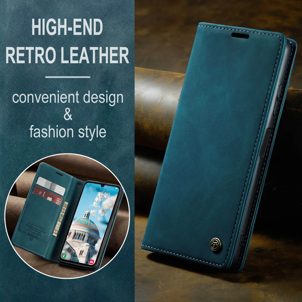 For Samsung Galaxy A16 5G / A16 4G Case CASEME 013 Series Card Holder Stand Leather Phone Cover - Coffee-Cellmalls