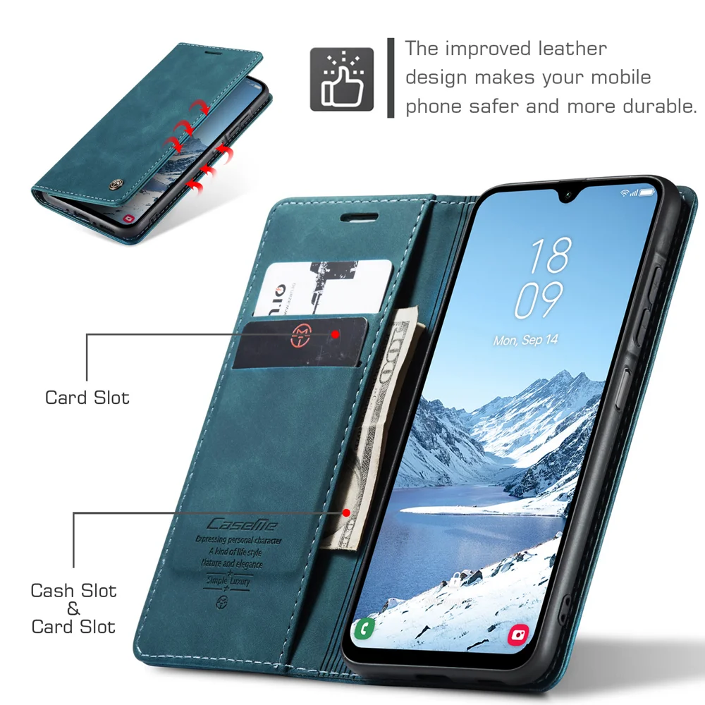 For Samsung Galaxy A17 5G Wallet Case CASEME 013 Series PU Leather Phone Cover Stand - Red-Cellmalls