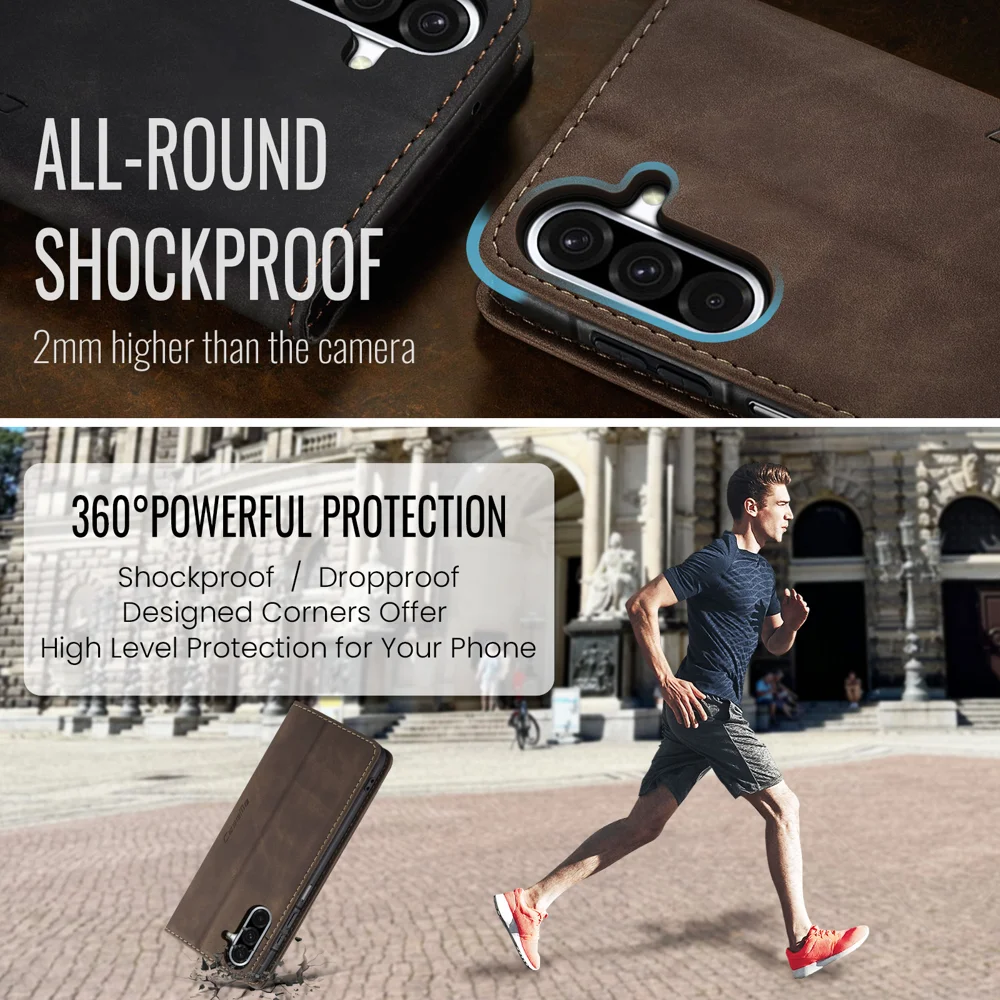 For Samsung Galaxy A17 5G Wallet Case CASEME 013 Series PU Leather Phone Cover Stand - Red-Cellmalls