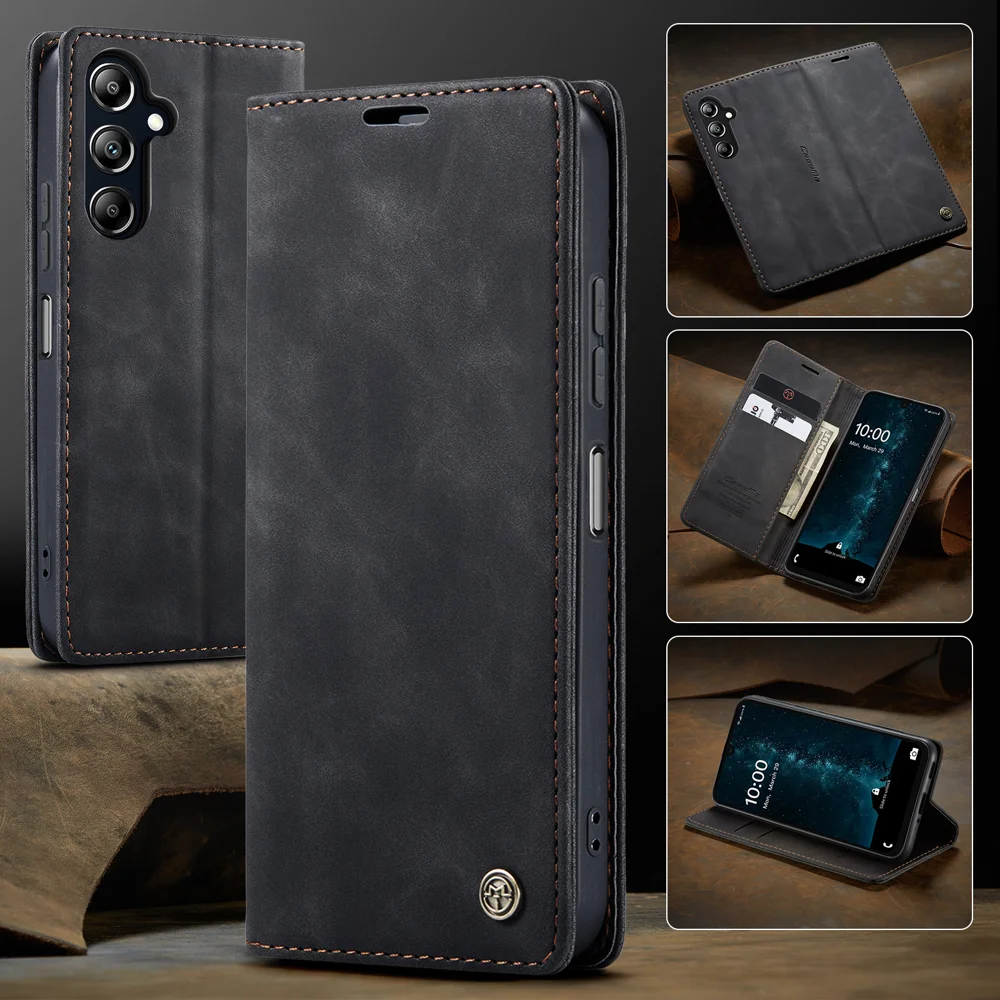 For Samsung Galaxy A26 5G Case CASEME 013 Series Card Holder Stand Leather Phone Cover - Red-Cellmalls