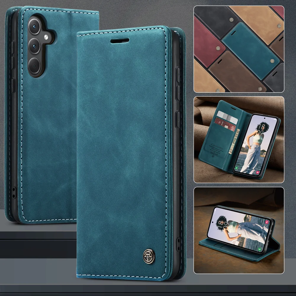 For Samsung Galaxy A36 5G Case CASEME 013 Series Card Holder Stand Leather Phone Cover - Red-Cellmalls