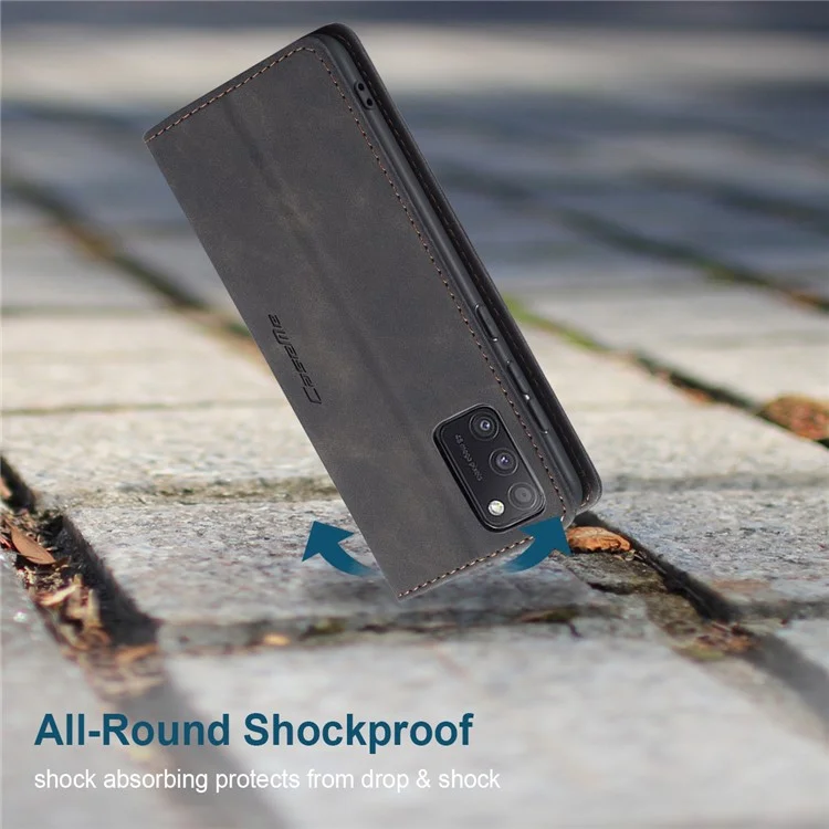 CASEME 013 Series Cover Auto-absorbed Leather Wallet Case for Samsung Galaxy A41 (Global Version) - Black-Cellmalls