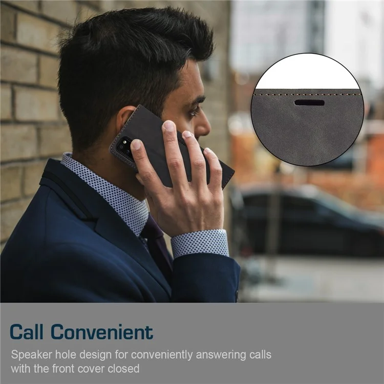 CASEME 013 Series Cover Auto-absorbed Leather Wallet Case for Samsung Galaxy A41 (Global Version) - Black-Cellmalls