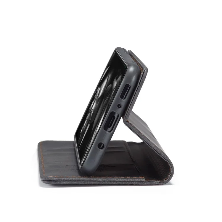 CASEME 013 Series Cover Auto-absorbed Leather Wallet Case for Samsung Galaxy A41 (Global Version) - Black-Cellmalls