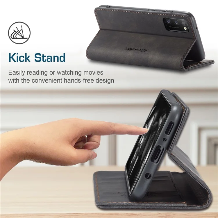 CASEME 013 Series Cover Auto-absorbed Leather Wallet Case for Samsung Galaxy A41 (Global Version) - Black-Cellmalls