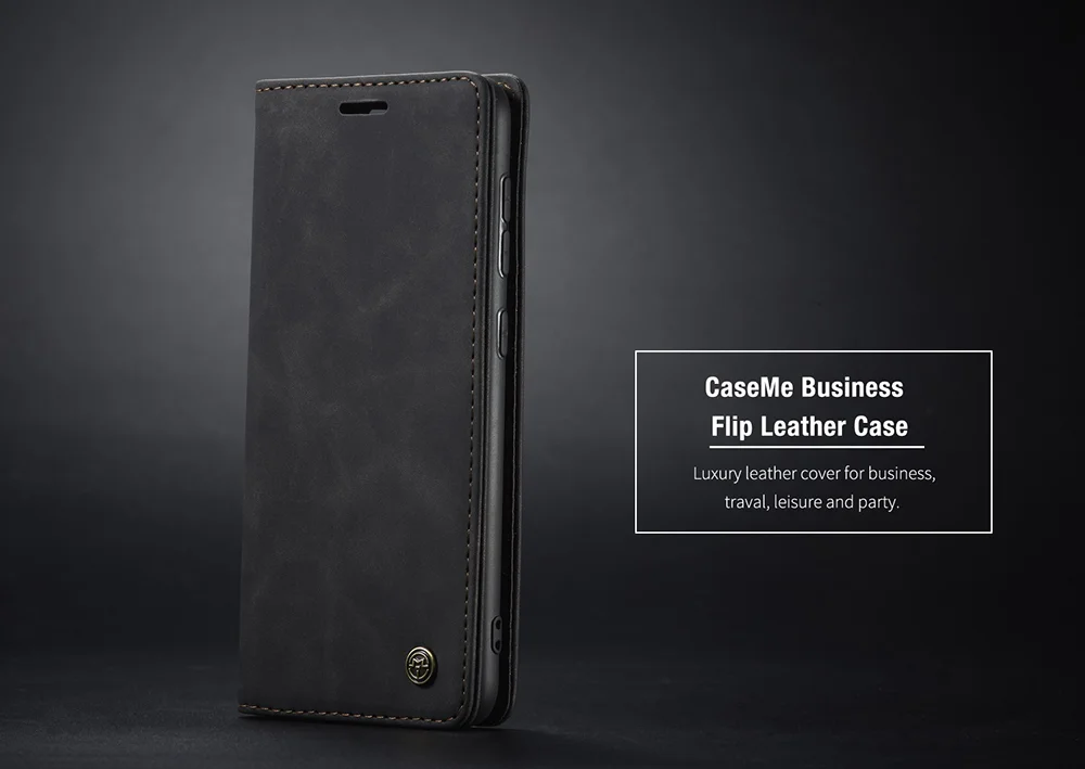 CASEME 013 Series Flip Wallet Leather Mobile Case for Samsung Galaxy A91/S10 Lite - Black-Cellmalls