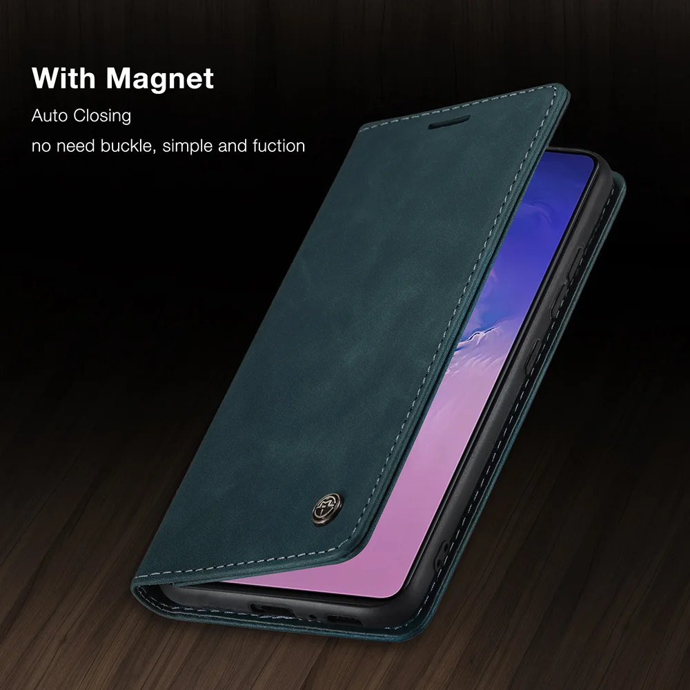 CASEME 013 Series Flip Wallet Leather Mobile Case for Samsung Galaxy A91/S10 Lite - Black-Cellmalls