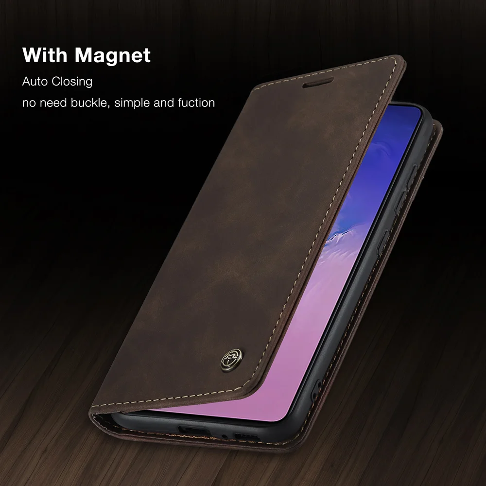 CASEME 013 Series Flip Wallet Leather Mobile Case for Samsung Galaxy A91/S10 Lite - Black-Cellmalls