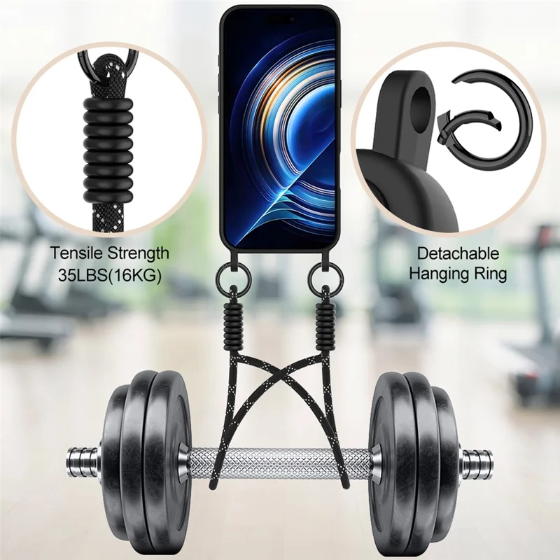 For iPhone 17 Air Case Liquid Silicone Card Holder Phone Back Cover with Short Strap - Black-Cellmalls