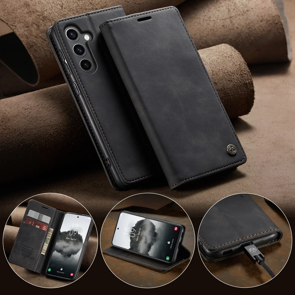 For Samsung Galaxy S24 FE Case CASEME 013 Series Card Holder Stand Leather Phone CoverCaseMe - Coffee-Cellmalls