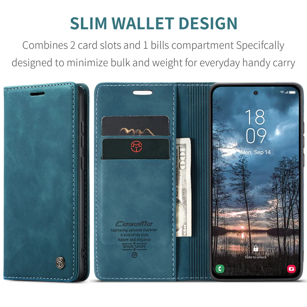 For Samsung Galaxy S25 Edge Wallet Case CASEME 013 Series PU Leather Phone Cover Stand - Brown-Cellmalls