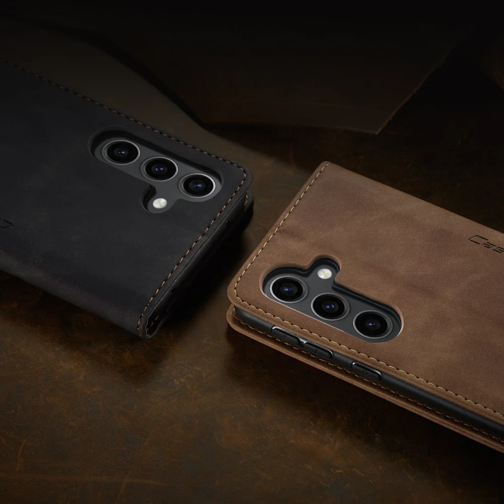 For Samsung Galaxy S25+ Case CASEME 013 Series Card Holder Stand Leather Phone Cover - Red-Cellmalls