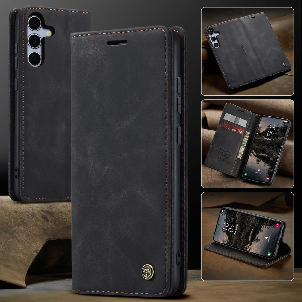 For Samsung Galaxy S25 FE Wallet Case CASEME 013 Series PU Leather Phone Cover Stand - Red-Cellmalls