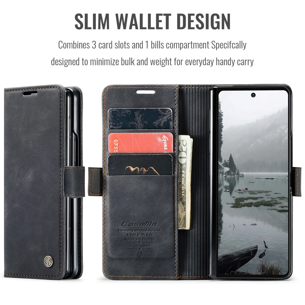 For Samsung Galaxy Z Fold7 5G Wallet Case CASEME 013 Series PU Leather Phone Cover Stand - Brown-Cellmalls