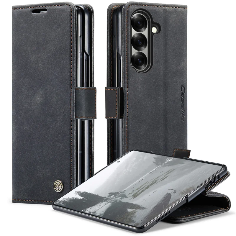 For Samsung Galaxy Z Fold7 5G Wallet Case CASEME 013 Series PU Leather Phone Cover Stand - Brown-Cellmalls