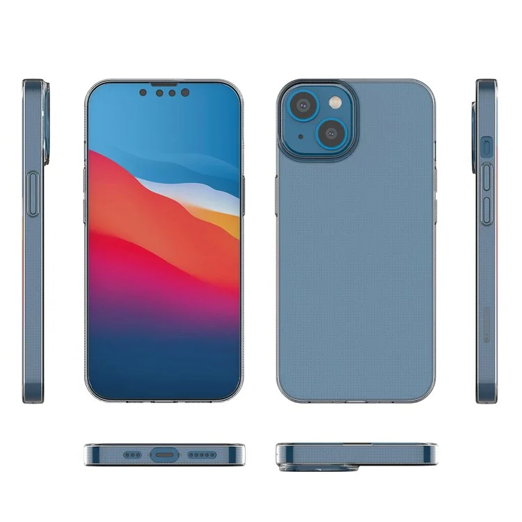 Transparent Phone Case for iPhone 14 6.1 Inch, Ultra Slim Anti-Drop Protection TPU Back Cover-Cellmalls