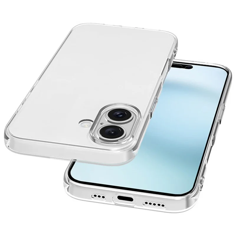 For iPhone 16 Case Crystal Clear Flexible TPU Slim Phone Cover-Cellmalls