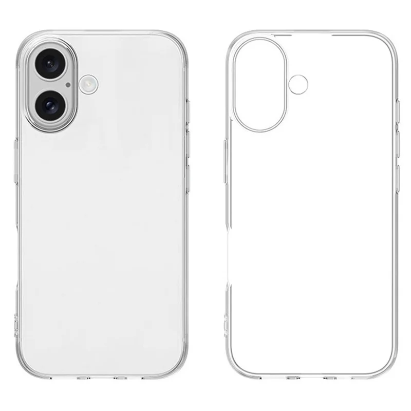 For iPhone 16 Plus Cell Phone Case Ultra-Thin Clear TPU Cover with Big Lens Hole-Cellmalls