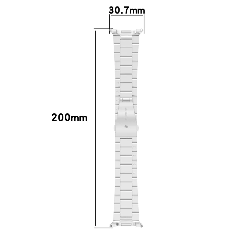 3-Bead Watch Strap for Samsung Galaxy Watch8 44mm / 40mm / Watch8 Classic 46mm Stainless Steel Wrist Band - Silver-Cellmalls