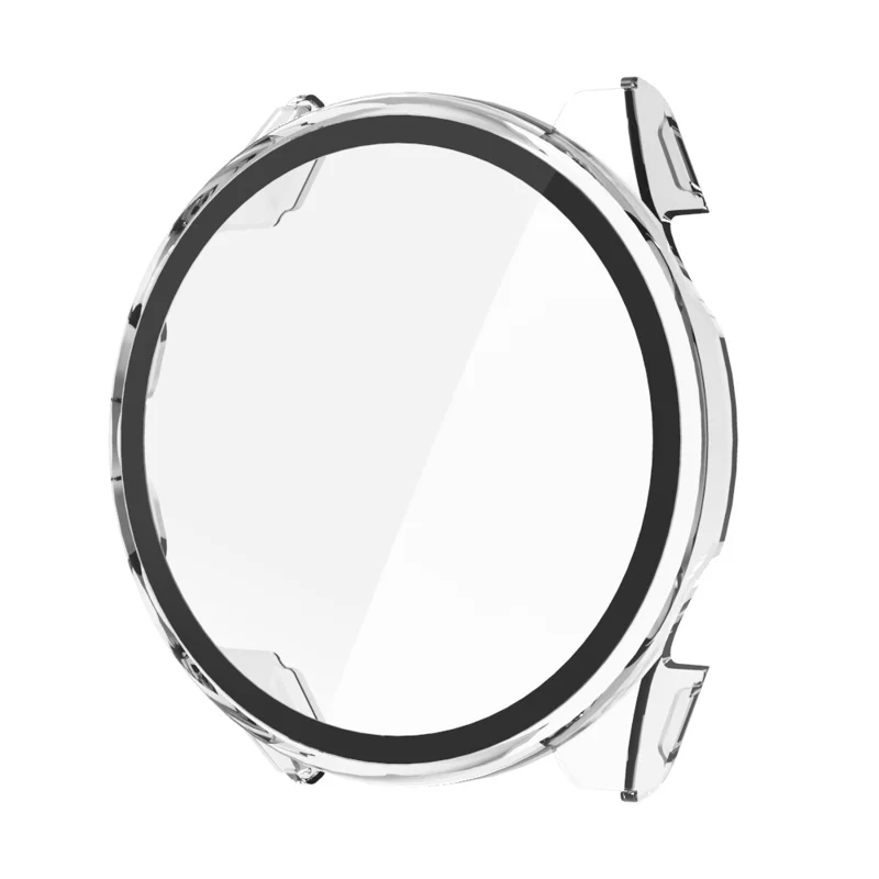 For Garmin Forerunner 570 42mm Protective Case Hard PC Watch Frame with Tempered Glass Film - Transparent-Cellmalls