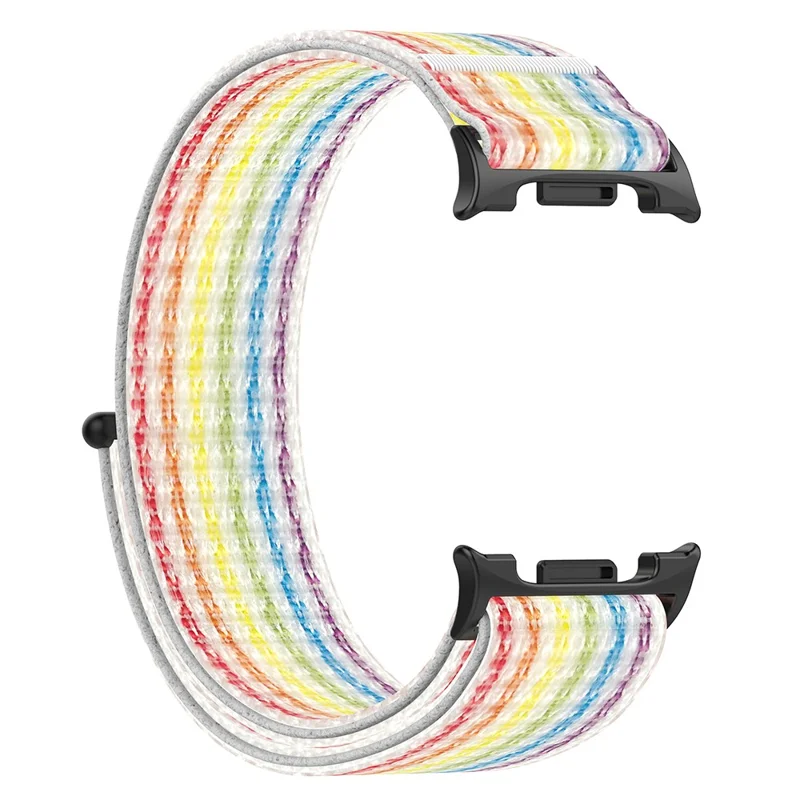 Watch Strap for Samsung Galaxy Watch8 44mm / 40mm / Watch8 Classic 46mm Magic Tape Nylon Woven Band - Rainbow-Cellmalls