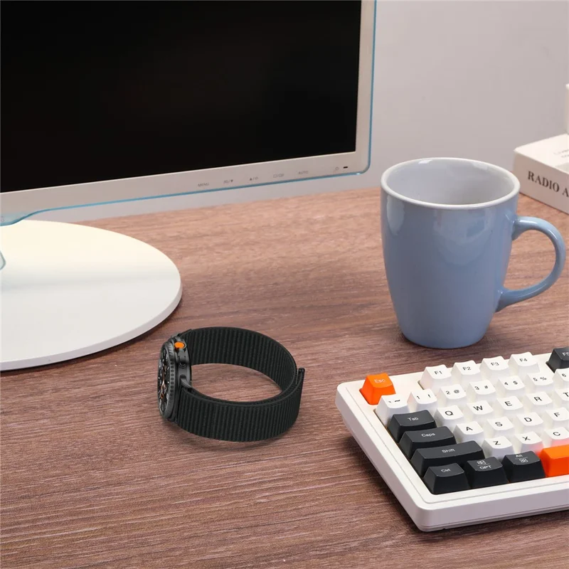 Watch Strap for Samsung Galaxy Watch8 44mm / 40mm / Watch8 Classic 46mm Magic Tape Nylon Woven Band - Rainbow-Cellmalls