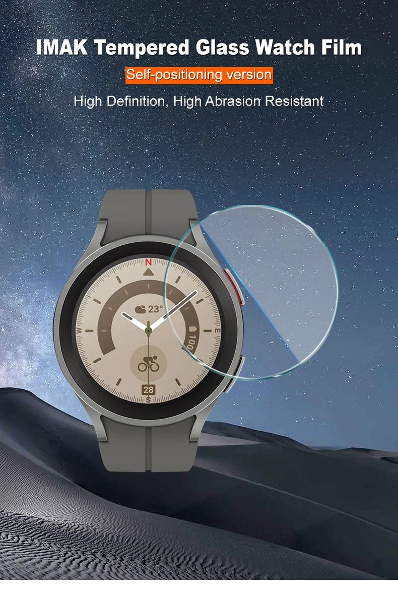 IMAK For Samsung Galaxy Watch 5 Pro 45mm Screen Protector with Easy Alignment Tool Tempered Glass Film-Cellmalls