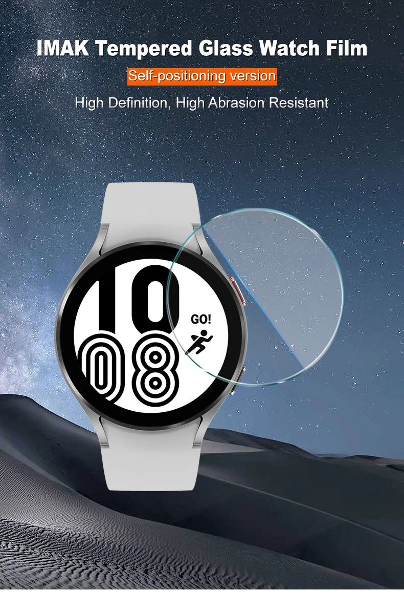 IMAK For Samsung Galaxy Watch4 44mm Screen Protector Tempered Glass Film Auto-Alignment Installation-Cellmalls