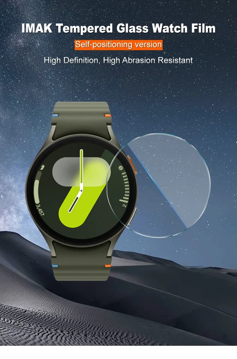 IMAK For Samsung Galaxy Watch7 44mm (LTE / Bluetooth-compatible Version) Tempered Glass Watch Film with Alignment Tool-Cellmalls