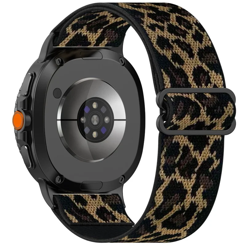 Nylon Watch Band for Samsung Galaxy Watch8 44mm / 40mm / Watch8 Classic 46mm Elastic Wrist Strap - Leopard Print-Cellmalls