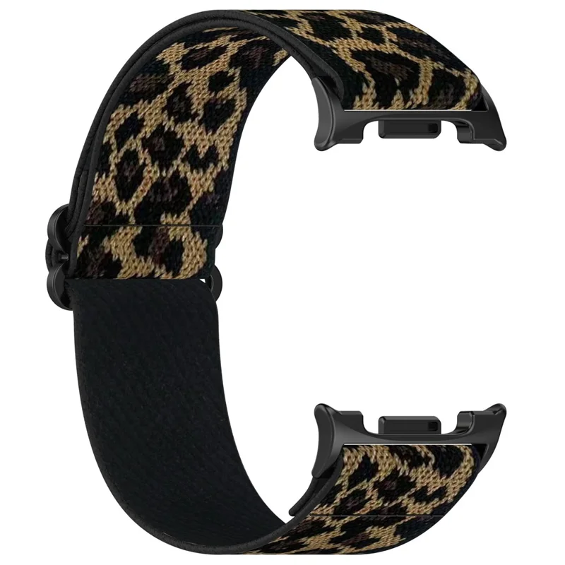 Nylon Watch Band for Samsung Galaxy Watch8 44mm / 40mm / Watch8 Classic 46mm Elastic Wrist Strap - Leopard Print-Cellmalls
