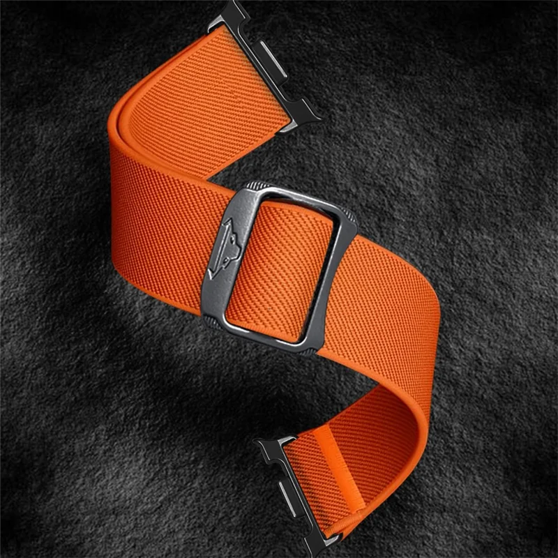 Nylon Watch Band for Samsung Galaxy Watch8 44mm / 40mm / Watch8 Classic 46mm Elastic Strap with Bull Head Buckle - Orange-Cellmalls