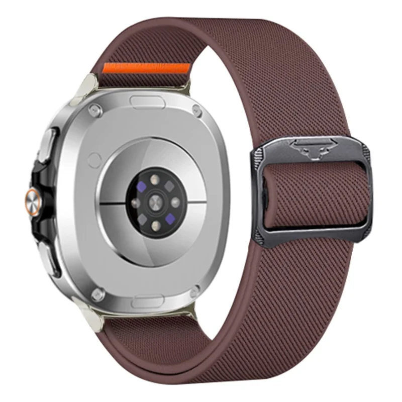 Nylon Watch Band for Samsung Galaxy Watch8 44mm / 40mm / Watch8 Classic 46mm Elastic Strap with Bull Head Buckle - Orange-Cellmalls