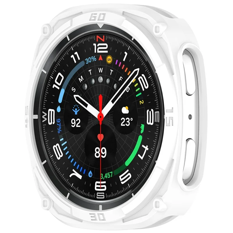 For Samsung Galaxy Watch8 40mm Soft TPU Watch Case Hollow Shockproof Bumper Frame - White-Cellmalls