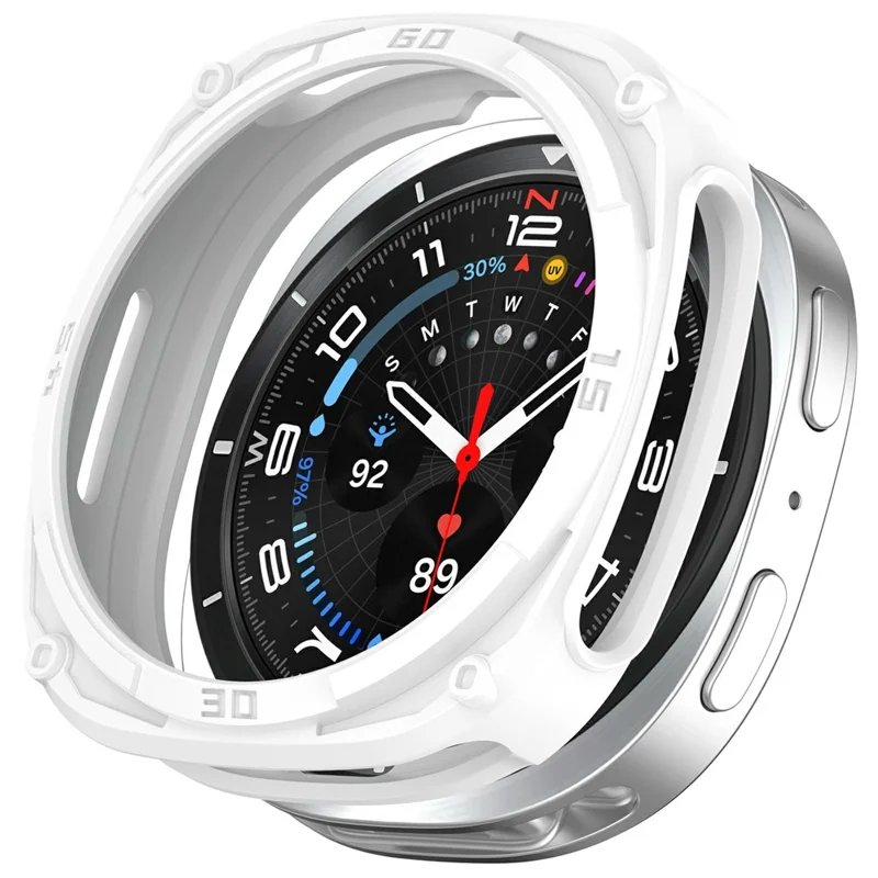 For Samsung Galaxy Watch8 40mm Soft TPU Watch Case Hollow Shockproof Bumper Frame - White-Cellmalls