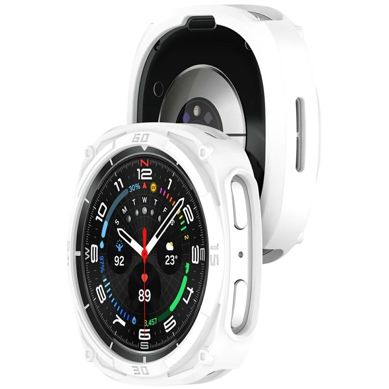 For Samsung Galaxy Watch8 40mm Soft TPU Watch Case Hollow Shockproof Bumper Frame - White-Cellmalls