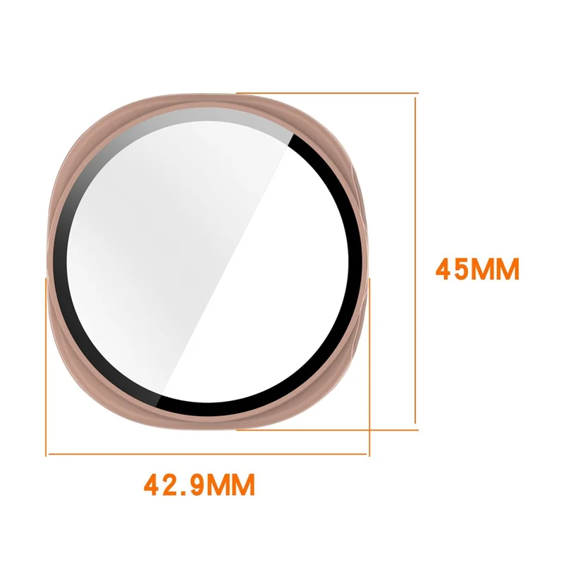 For Samsung Galaxy Watch8 40mm Hard PC Watch Protective Case with Tempered Glass Film - Matte Pink-Cellmalls