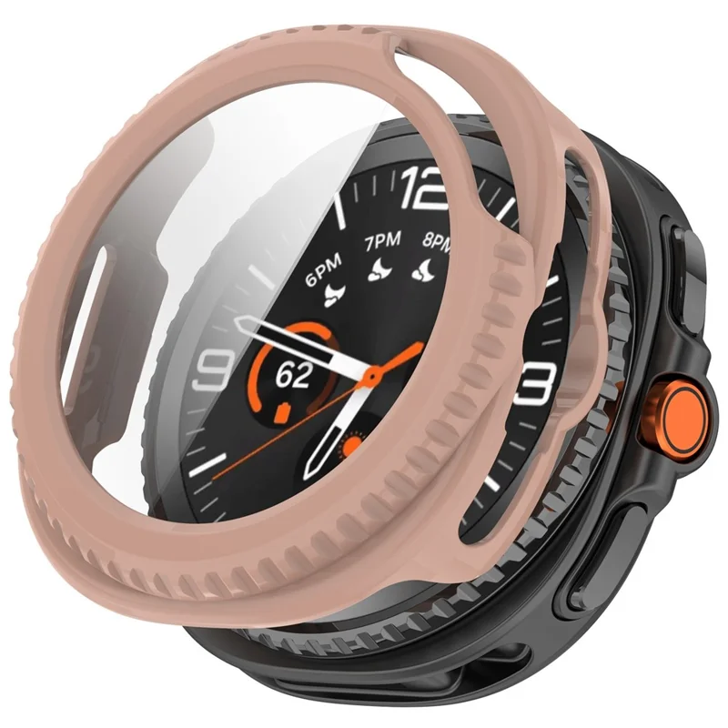 For Samsung Galaxy Watch8 Classic 46mm Hard PC Watch Protective Case with Tempered Glass Film - Pink-Cellmalls