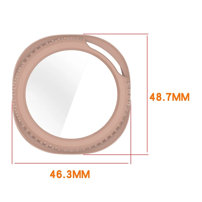 For Samsung Galaxy Watch8 Classic 46mm Hard PC Watch Protective Case with Tempered Glass Film - Pink-Cellmalls