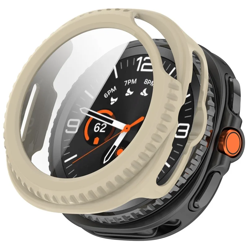 For Samsung Galaxy Watch8 Classic 46mm Hard PC Watch Protective Case with Tempered Glass Film - Pink-Cellmalls