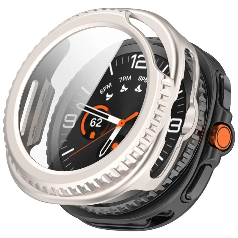 For Samsung Galaxy Watch8 Classic 46mm Hard PC Watch Protective Case with Tempered Glass Film - Pink-Cellmalls