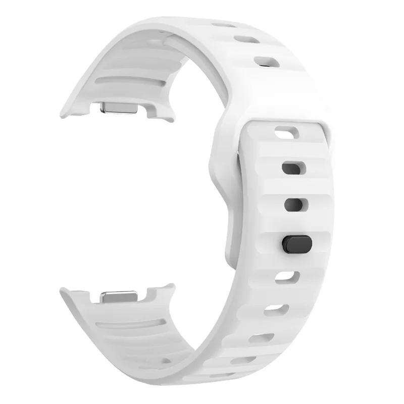 Silicone Watch Band For Samsung Galaxy Watch8 44mm  /  40mm  /  Watch8 Classic 46mm Wave Reverse Buckle Wrist Strap - White-Cellmalls