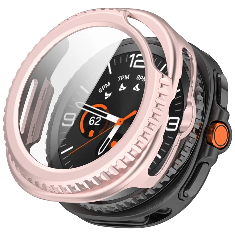 For Samsung Galaxy Watch8 Classic 46mm Hard PC Watch Protective Case with Tempered Glass Film - Pink-Cellmalls